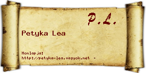 Petyka Lea névjegykártya